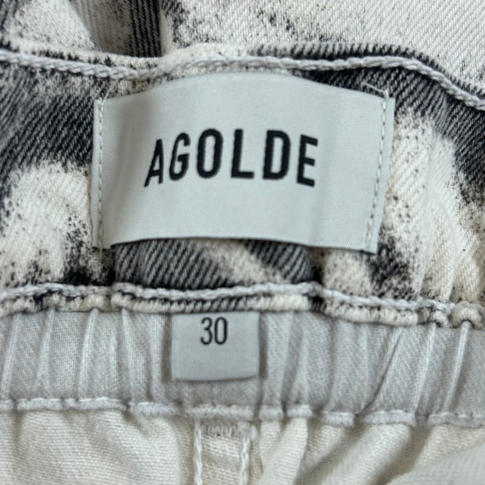 AGOLDE Lyonne Jeans Womens 30 Quiver Black Zebra Print Wide Leg High Rise NWT - Picture 5 of 11